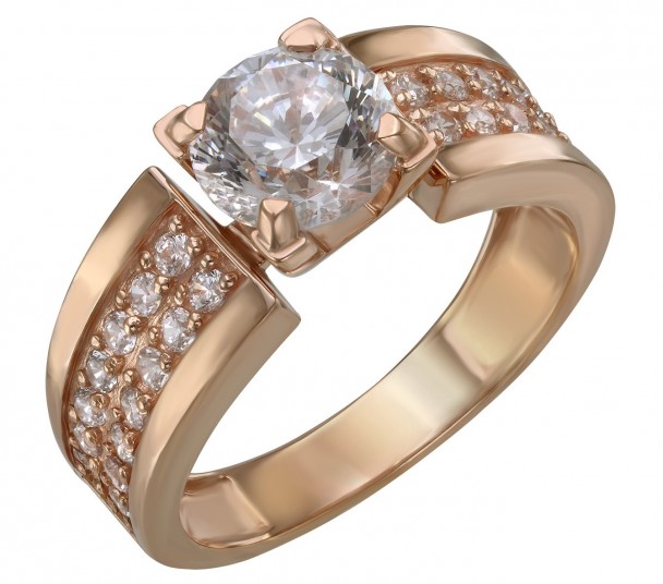 Золотое кольцо с фианитами. Артикул 380450  размер 16.5 - Фото 1