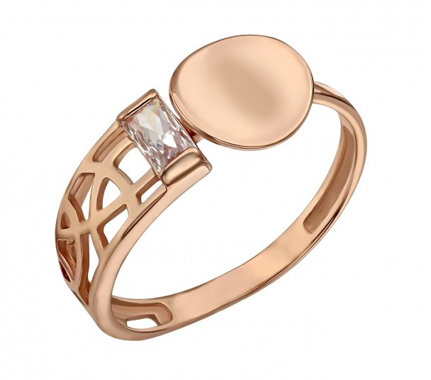 Золотое кольцо с рубинами и фианитами. Артикул 365700 - Фото  1