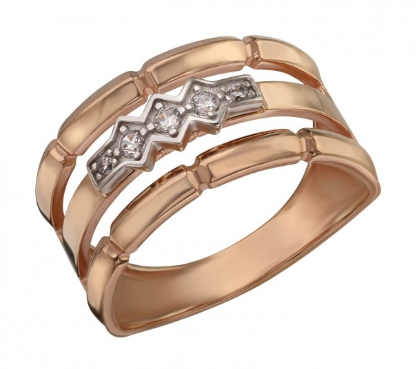 Золотое кольцо с фианитами. Артикул 350064  размер 18.5 - Фото 1