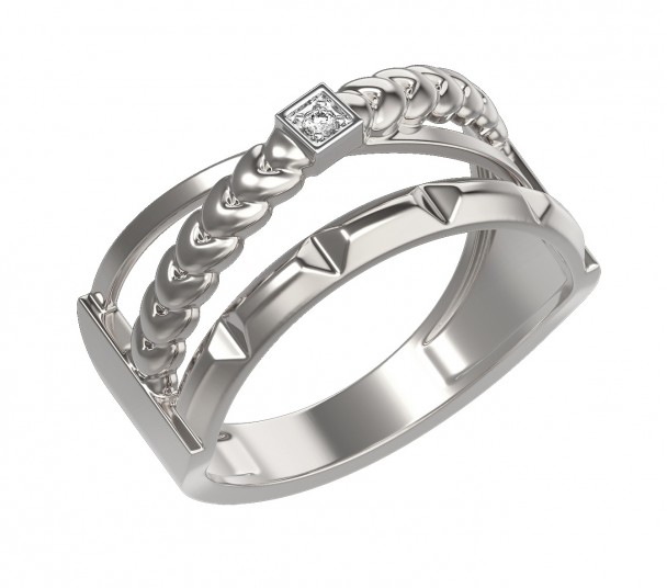 Серебряное кольцо с фианитом. Артикул 380483С  размер 18.5 - Фото 1