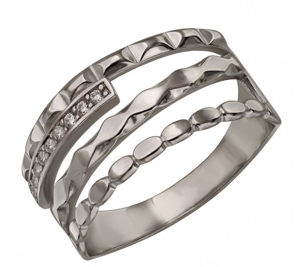 Серебряное кольцо с фианитами. Артикул 350068С  размер 19 - Фото 1