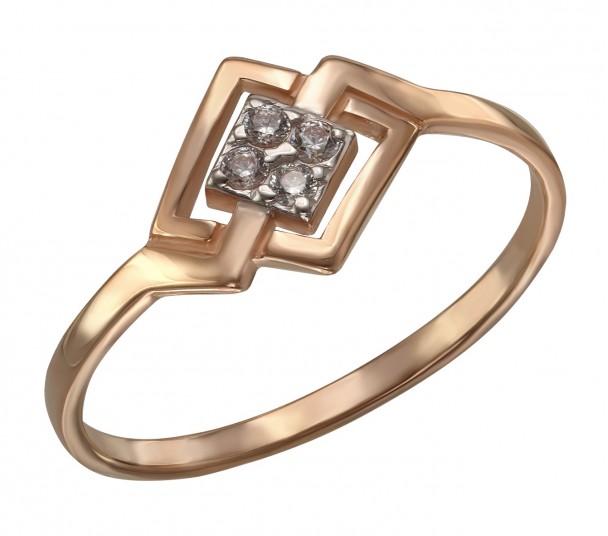 Золотое кольцо "Элегантность" с фианитами. Артикул 380478  размер 17 - Фото 1