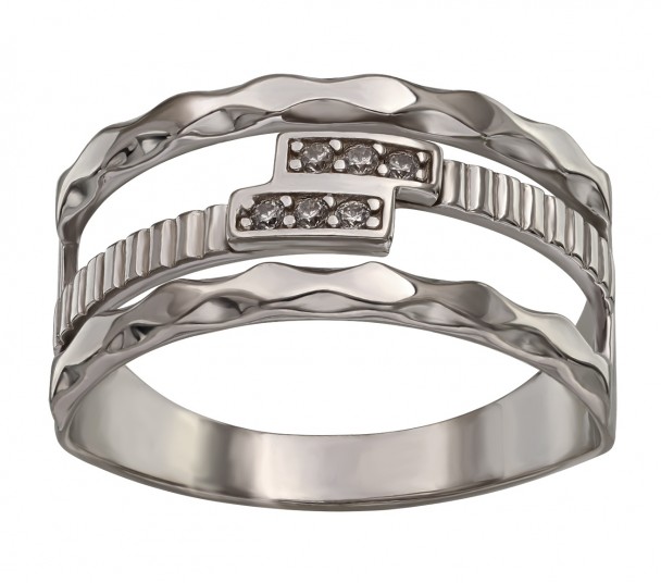 Серебряное кольцо с фианитами. Артикул 350069С  размер 19 - Фото 1
