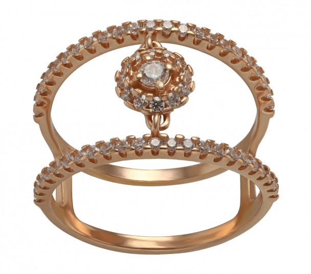 Золотое кольцо с фианитами. Артикул 380345  размер 18 - Фото 1