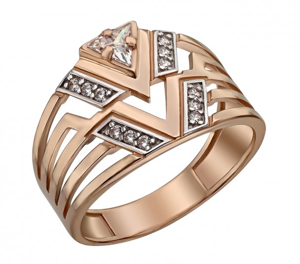 Золотое кольцо с фианитами. Артикул 380487  размер 18 - Фото 1