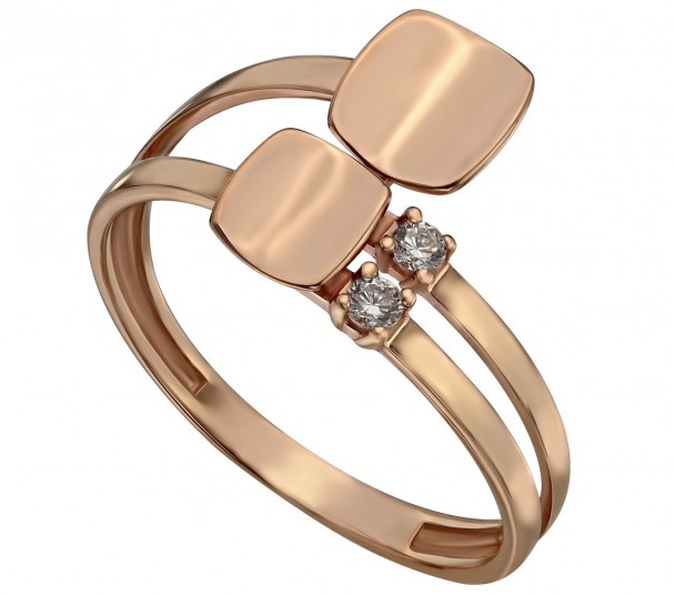Золотое кольцо с фианитами . Артикул 380475 - Фото  1