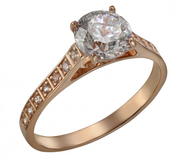 Золотое кольцо с фианитами. Артикул 350048  размер 19 - Фото 1