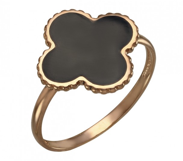 Золотое кольцо с эмалью. Артикул 300423Е  размер 17 - Фото 1