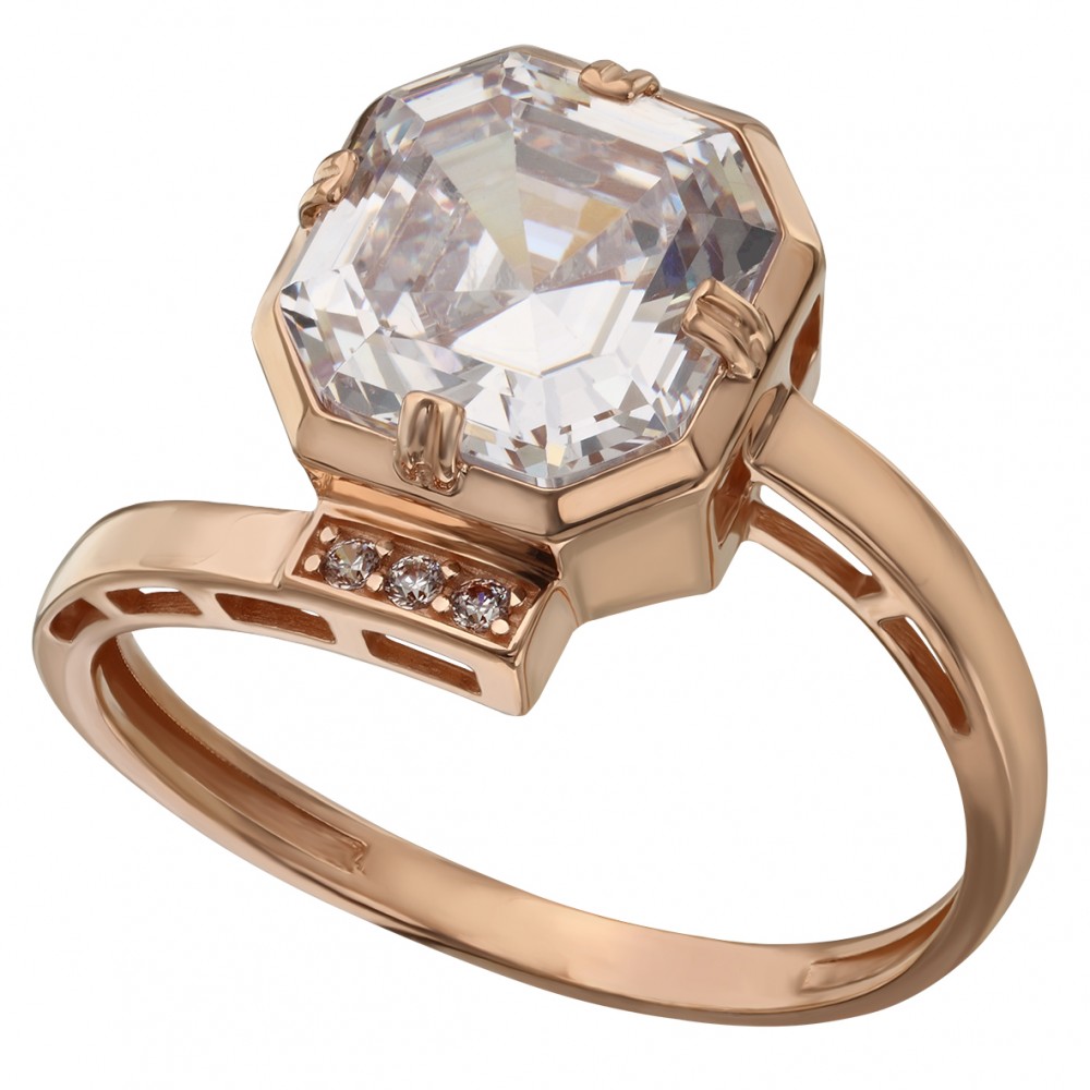 Золотое кольцо с фианитами. Артикул 380515  размер 16 - Фото 2