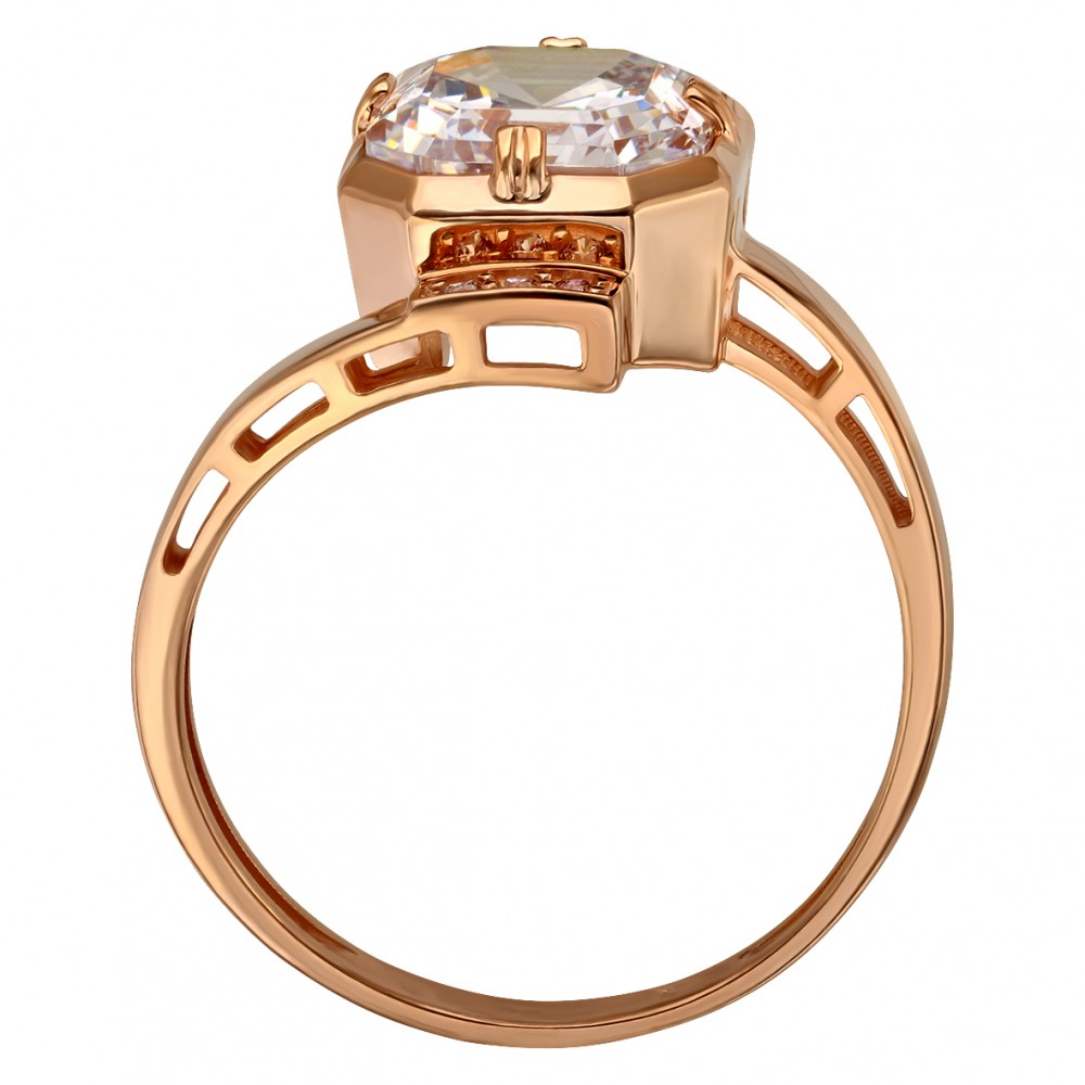 Золотое кольцо с фианитами. Артикул 380515  размер 19 - Фото 3