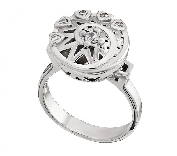 Серебряное кольцо с фианитами. Артикул 320896С - Фото  1