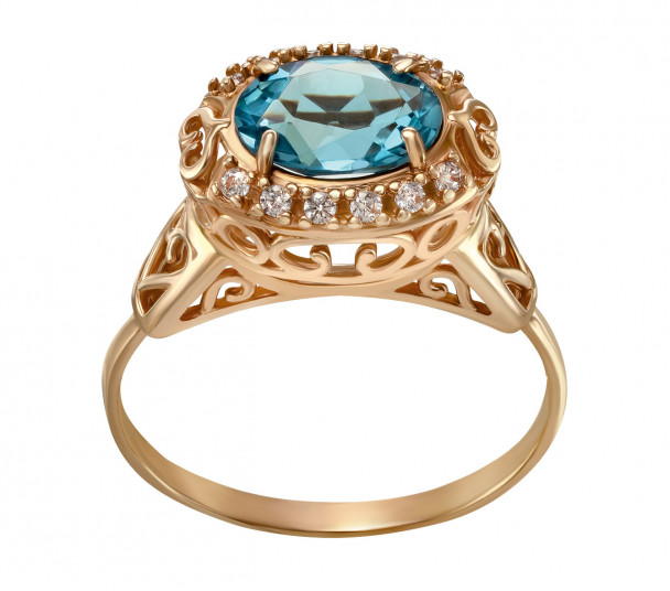 Золотое кольцо с опалами и нанокристаллами. Артикул 3723736 - Фото  1