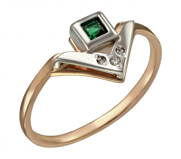 Золотое кольцо с бриллиантом. Артикул 750626 - Фото  1