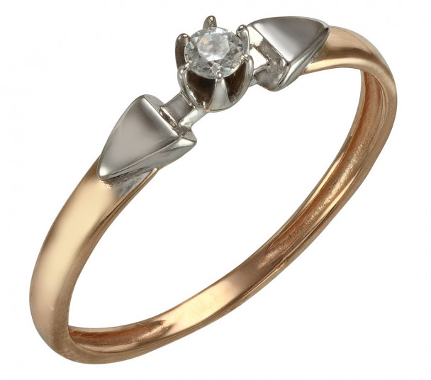 Золотое кольцо с фианитом. Артикул 330686  размер 16.5 - Фото 1