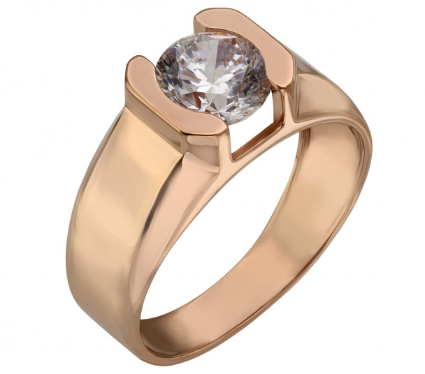Золотое кольцо с фианитом. Артикул 380439  размер 18 - Фото 1