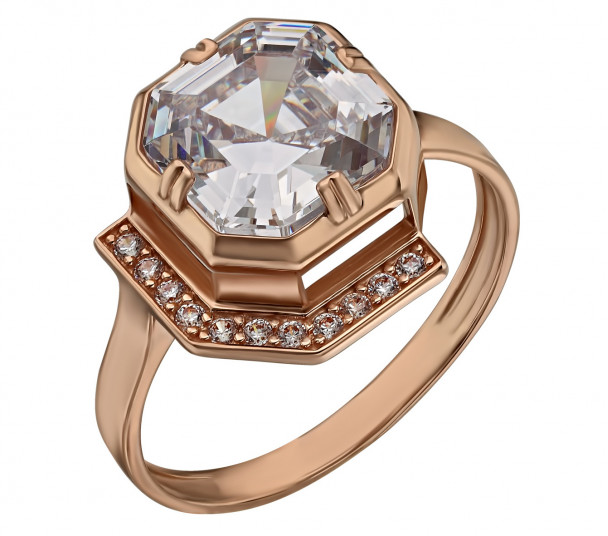 Золотое кольцо с фианитами. Артикул 380508  размер 19.5 - Фото 1