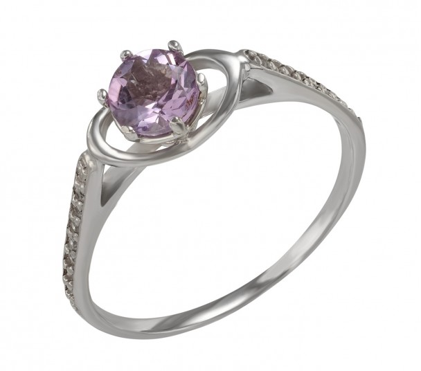 Серебряное кольцо с жемчугом и фианитами. Артикул 330699С - Фото  1