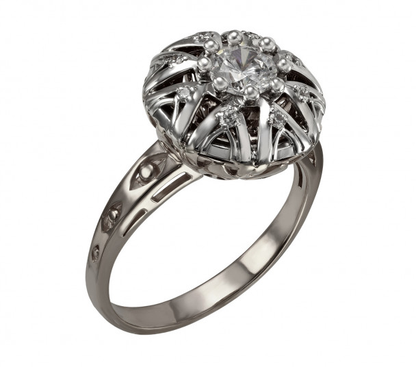 Серебряное кольцо с фианитами. Артикул 330692С - Фото  1