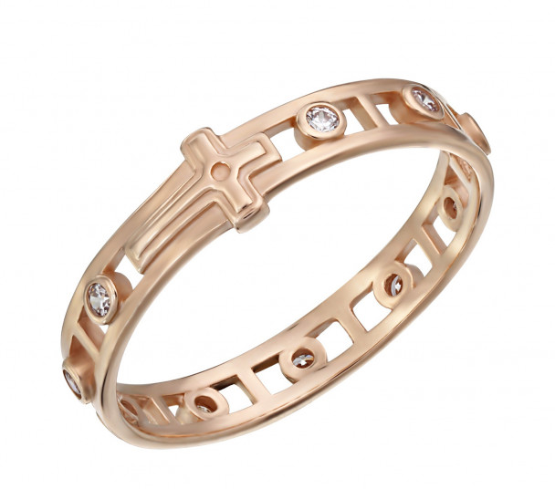 Золотое кольцо "Возрождение" с фианитами. Артикул 380105  размер 20 - Фото 1