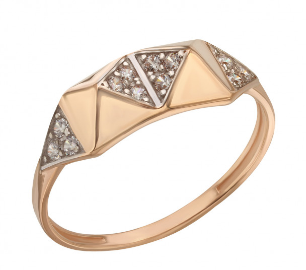 Золотое кольцо с фианитами. Артикул 380518  размер 17 - Фото 1