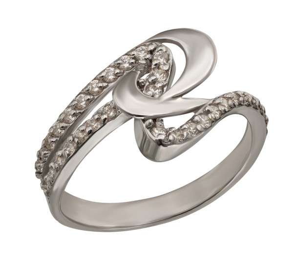 Серебряное кольцо с фианитами. Артикул 380345С - Фото  1