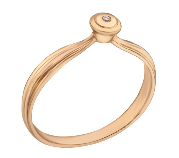 Золотое кольцо с бриллиантами. Артикул 750656 - Фото  1