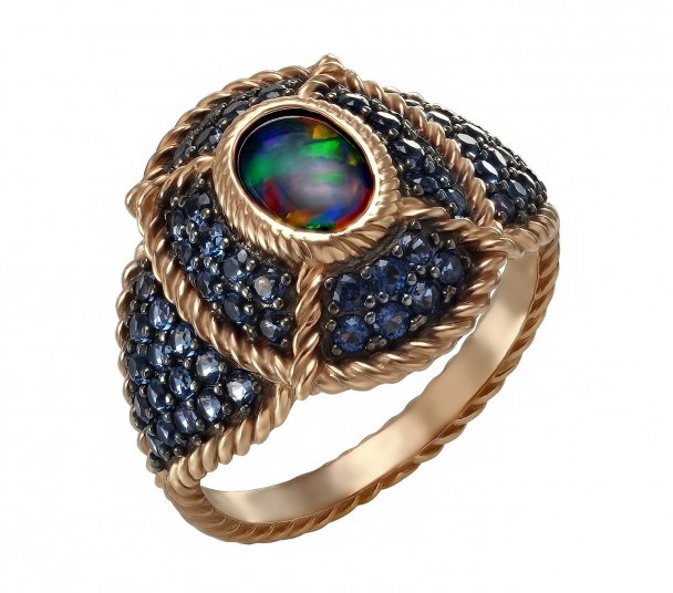 Золотое кольцо с опалом и нанокристаллами. Артикул 3723737  размер 16.5 - Фото 1