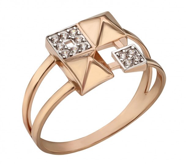 Золотое кольцо с фианитами. Артикул 380532  размер 18 - Фото 1