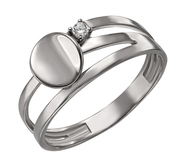 Золотое кольцо с сапфиром и фианитами. Артикул 362573В - Фото  1