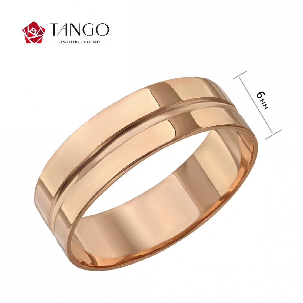 Обручальное кольцо в красном золоте. Артикул 340076  размер 21 - Фото 2