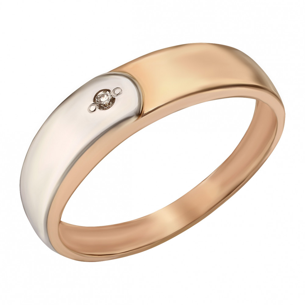 Золотое кольцо c бриллиантом. Артикул 750025  размер 20 - Фото 2
