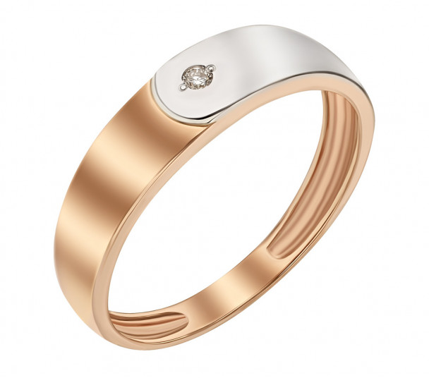 Золотое кольцо c бриллиантом. Артикул 750025  размер 16 - Фото 1