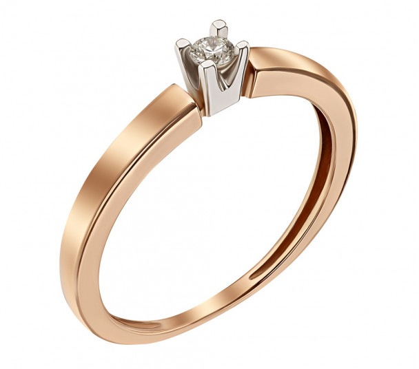Золотое кольцо c бриллиантом. Артикул 750636  размер 16.5 - Фото 1