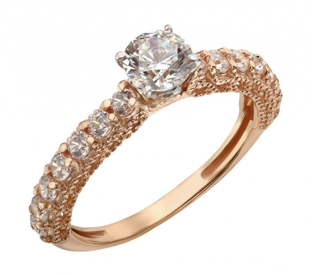 Золотое кольцо с фианитами. Артикул 350085  размер 16.5 - Фото 1