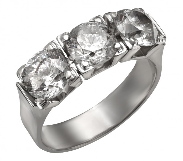 Золотое кольцо с фианитом и эмалью. Артикул 380330В - Фото  1