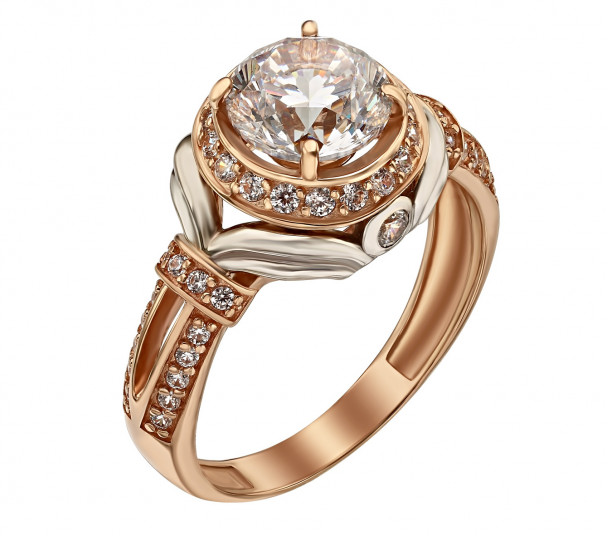 Золотое кольцо с фианитами. Артикул 350080  размер 17 - Фото 1