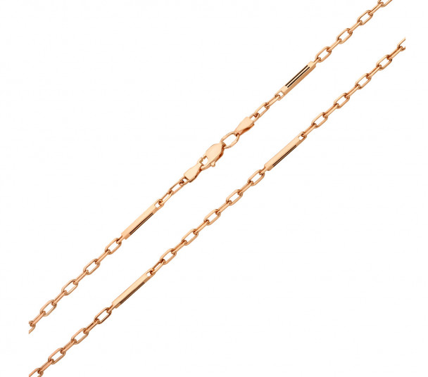 Литая цепочка в красном золоте с вставками ювелирной эмали. Артикул 895008Е  размер 550 - Фото 1