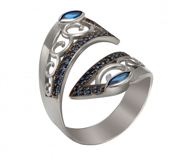 Серебряное кольцо с фианитами. Артикул 330697С - Фото  1