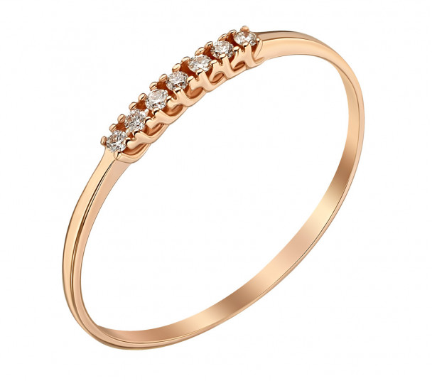 Золотое кольцо с бриллиантом. Артикул 740333 - Фото  1
