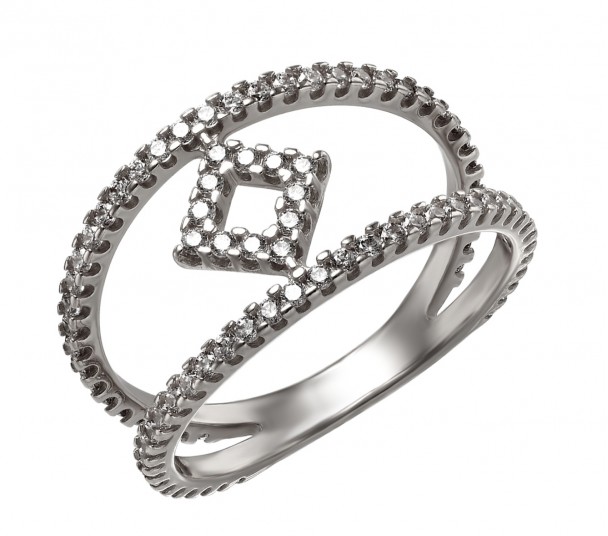 Серебряное кольцо с вставками фианитов. Артикул 320960С - Фото  1
