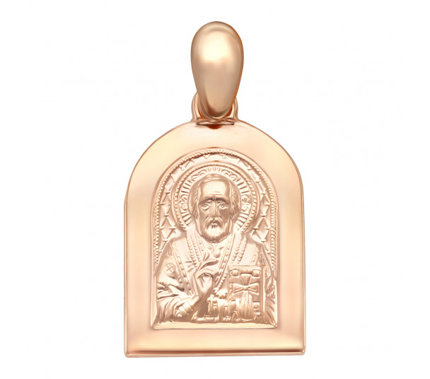 Золотая ладанка Святой Николай Чудотворец. Артикул 110405 - Фото  1