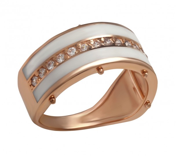 Золотое кольцо с сапфирами и эмалью. Артикул 372639Е - Фото  1