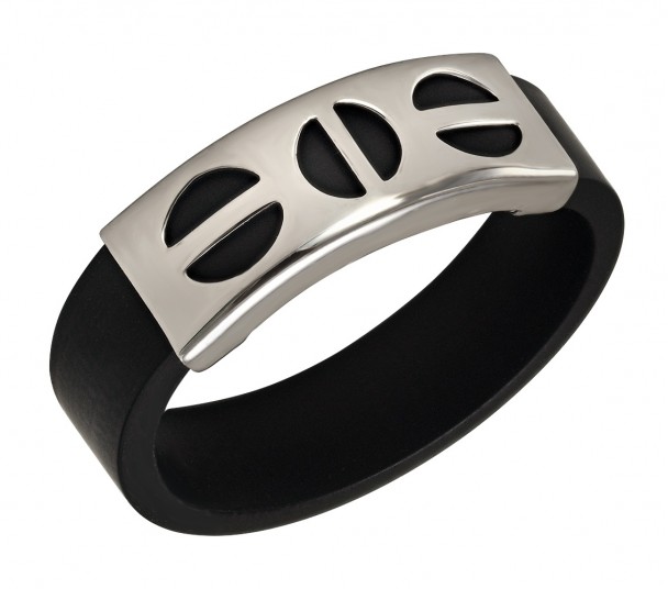 Кольцо из серебра с каучуком. Артикул 900631С  размер 16.5 - Фото 1