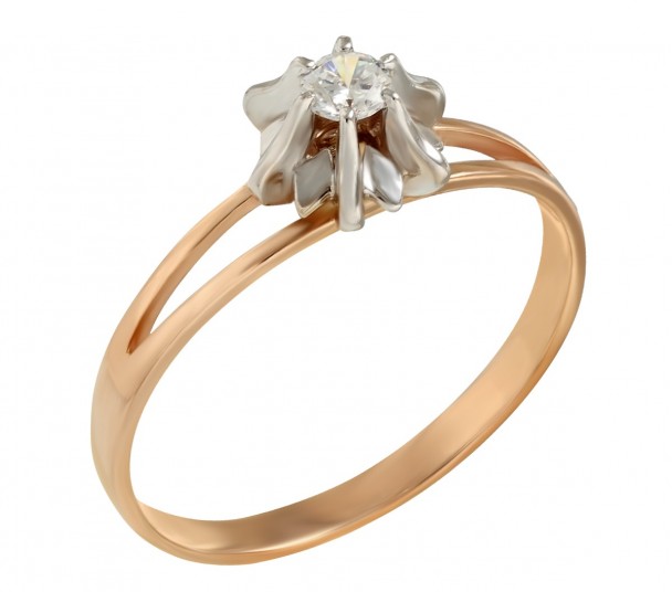Золотое кольцо с фианитами. Артикул 380617 - Фото  1