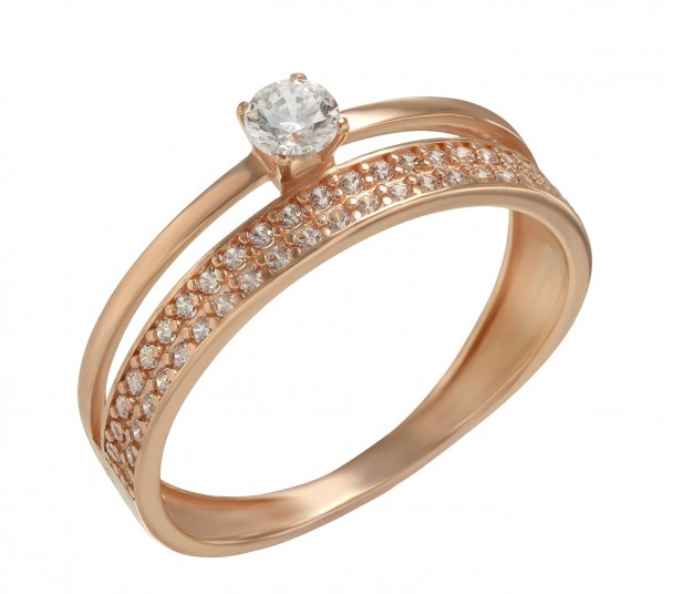 Золотое кольцо с фианитами. Артикул 380215  размер 17.5 - Фото 1