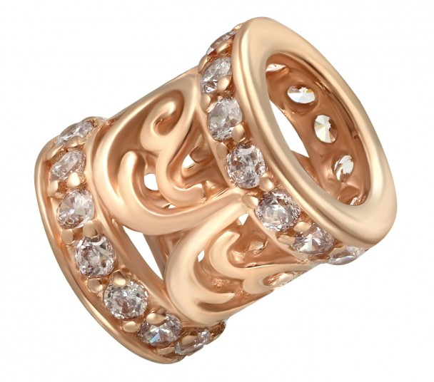 Золотое кольцо с эмалью в размере 11-15,5. Артикул 300382Е - Фото  1