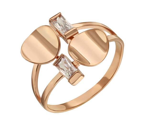 Золотое кольцо-корона с фианитами и эмалью. Артикул 330122Е - Фото  1