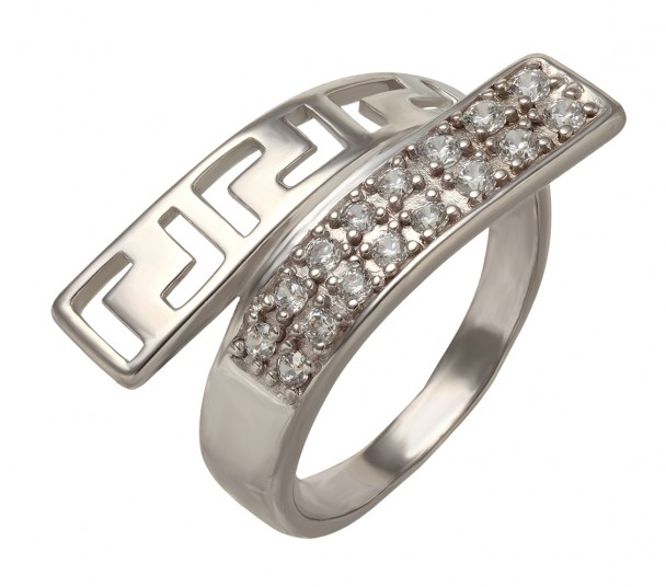 Серебряное кольцо с фианитами. Артикул 380088С - Фото  1