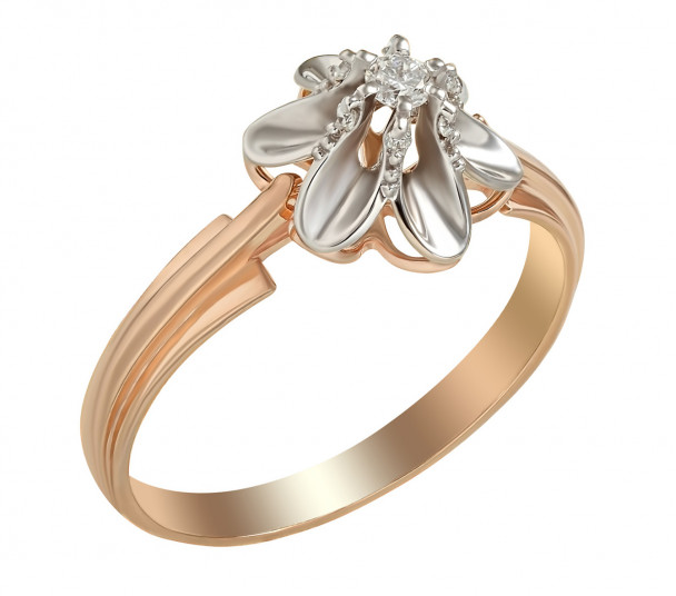 Золотое кольцо c бриллиантами. Артикул 750625  размер 17.5 - Фото 1