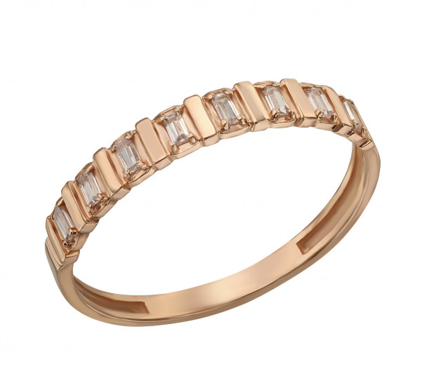 Золотое кольцо с фианитами. Артикул 380508 - Фото  1